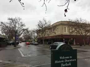 Sign for historic downtown Turlock